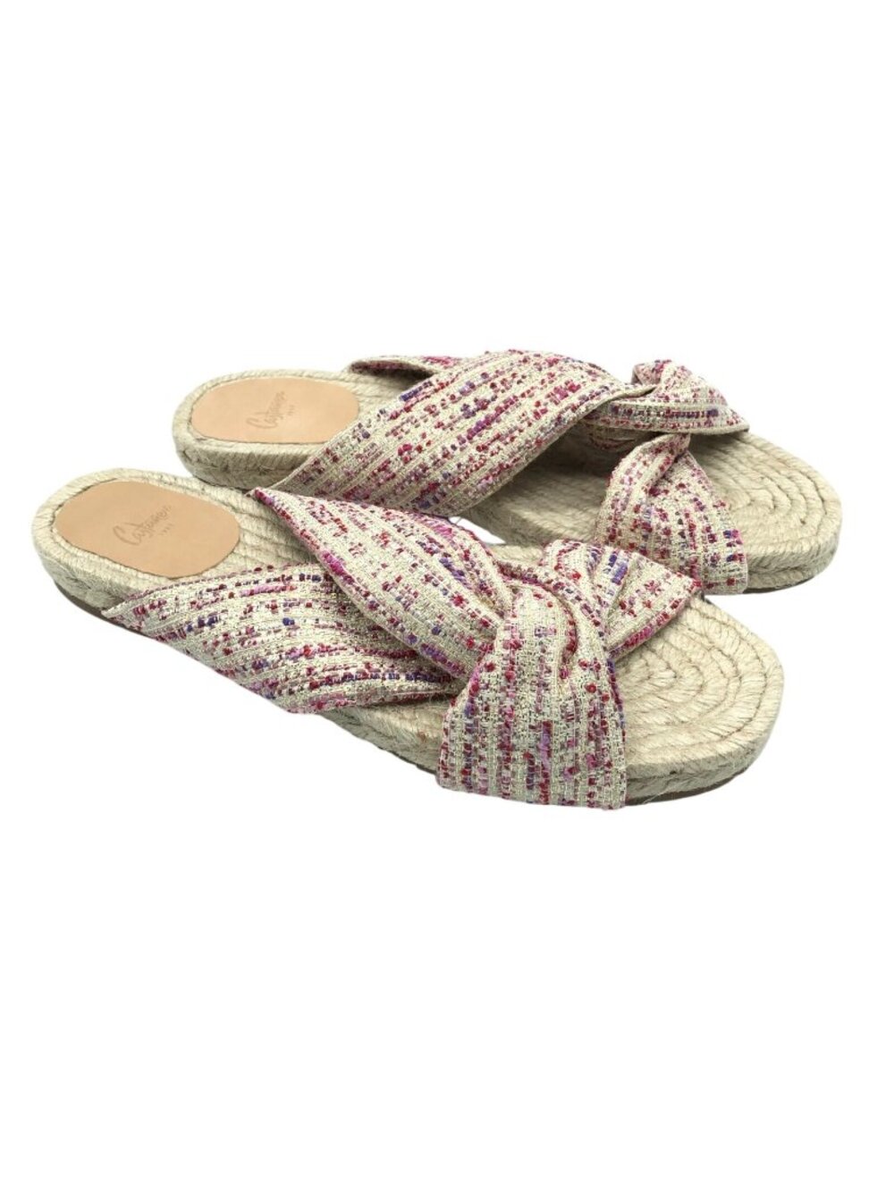 Castañer Womens Sandals Slides Fabric Tweed Purple Beige Size 38 US 7.5